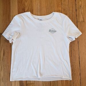 Dickies Off White Cropped Tee, Size L